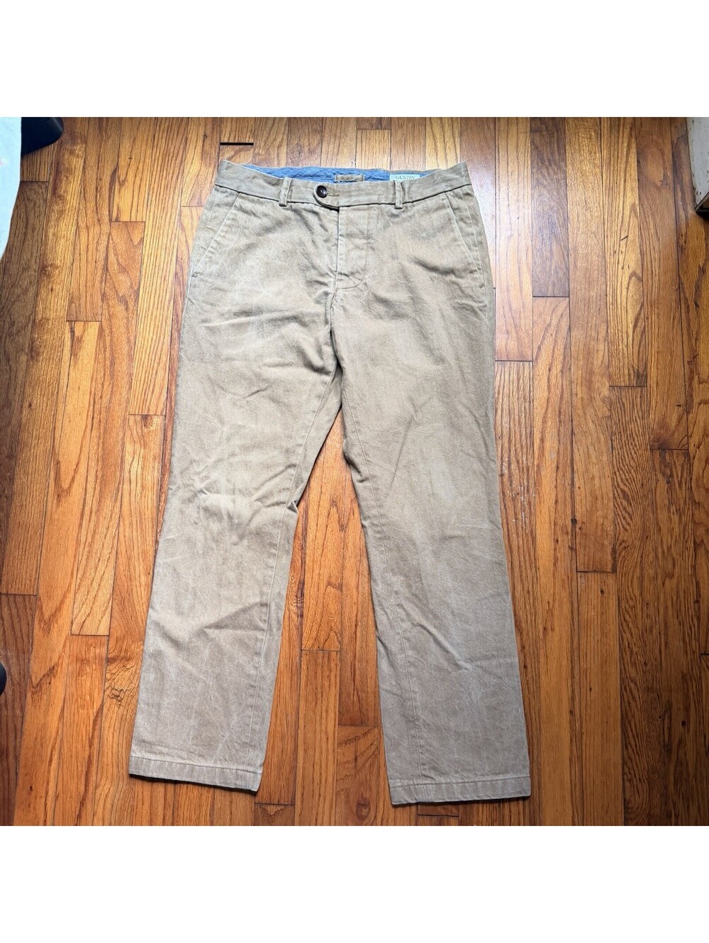 GUSTIN KHAKI CHINO Japanese Twill Pants Mens 33x30 Slim Washed Made In USA